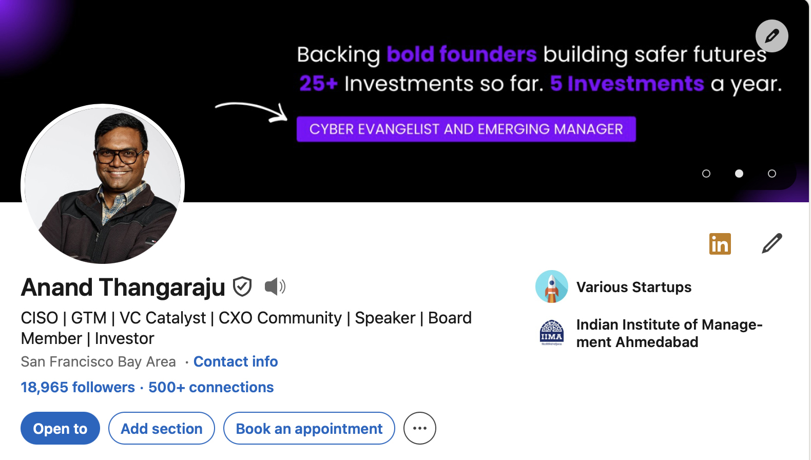 Anand Thangaraju's LinkedIn profile: after