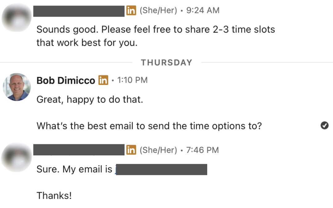 Inbound meeting request from a prospect
