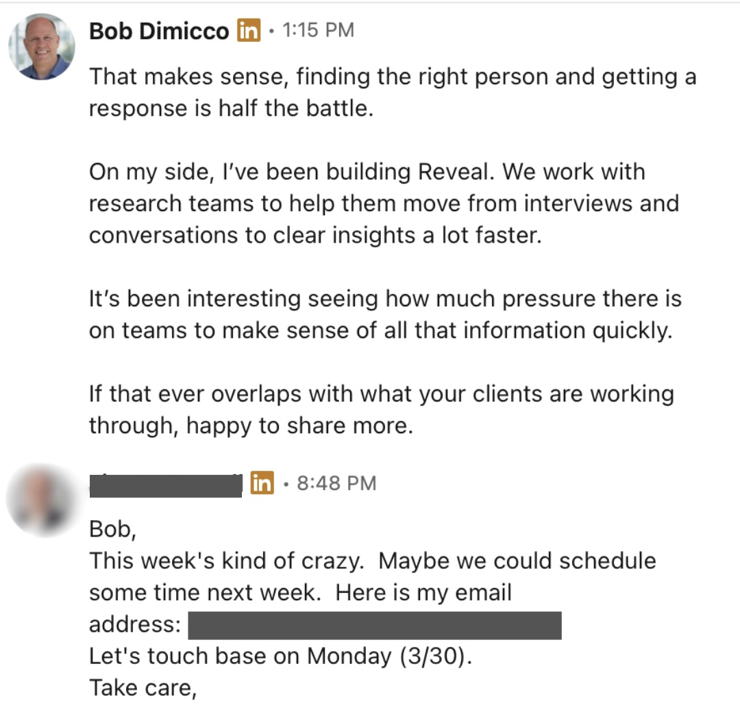 A call scheduled with a prospect next week