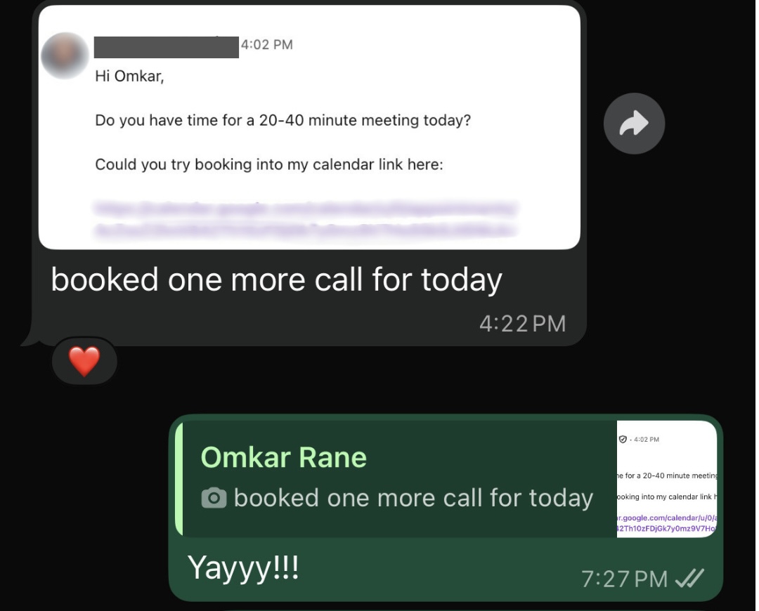 A discovery call booked from outreach